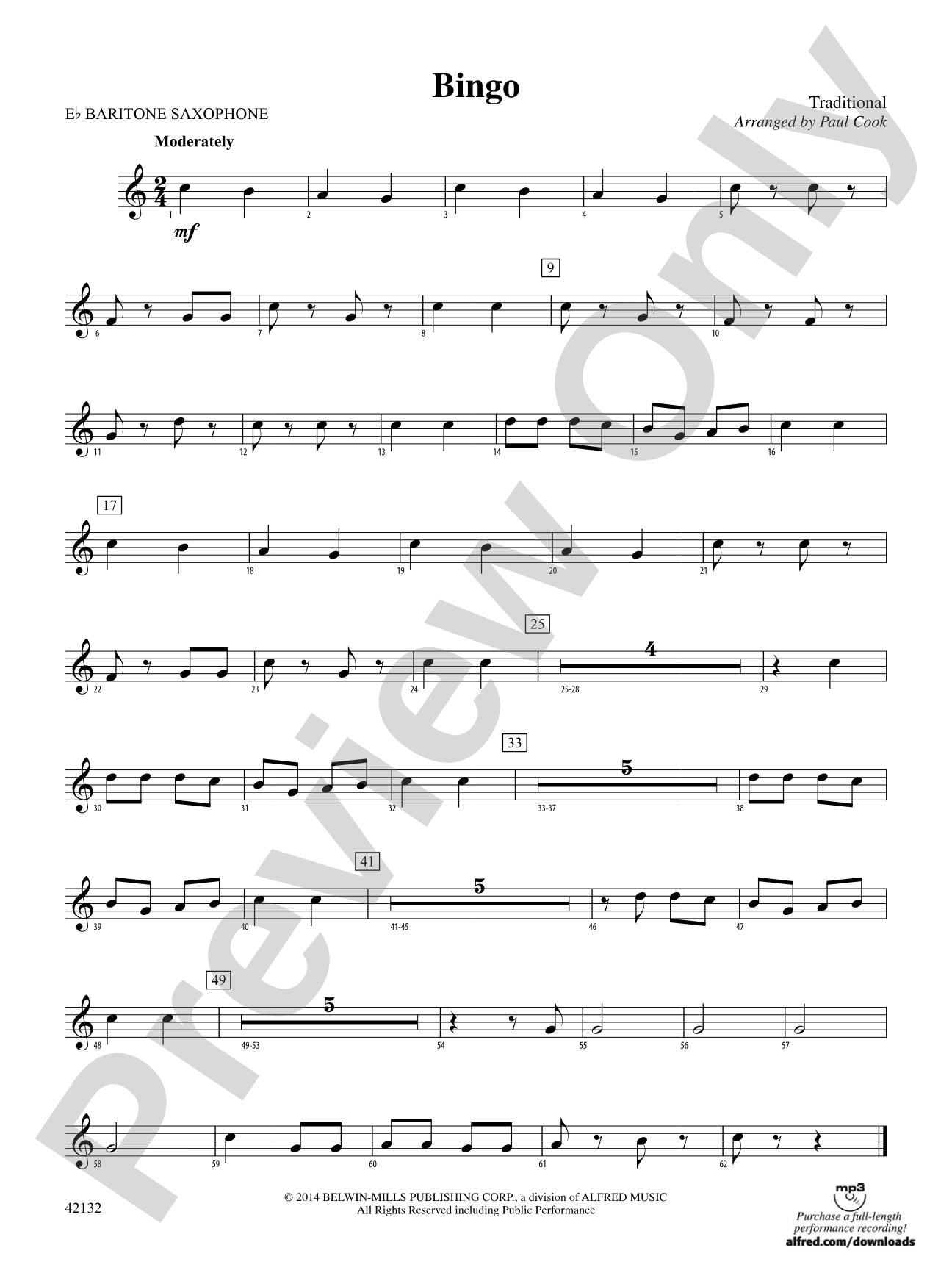 Bingo: E-flat Baritone Saxophone