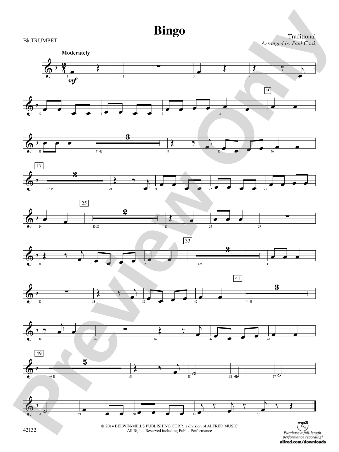Bingo: 1st B-flat Trumpet