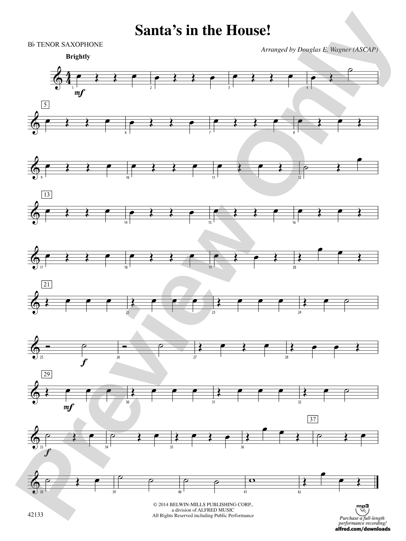 Santa's in the House!: B-flat Tenor Saxophone