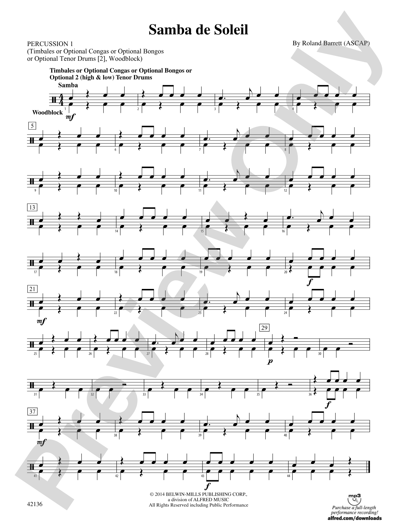 Samba de Soleil: 1st Percussion