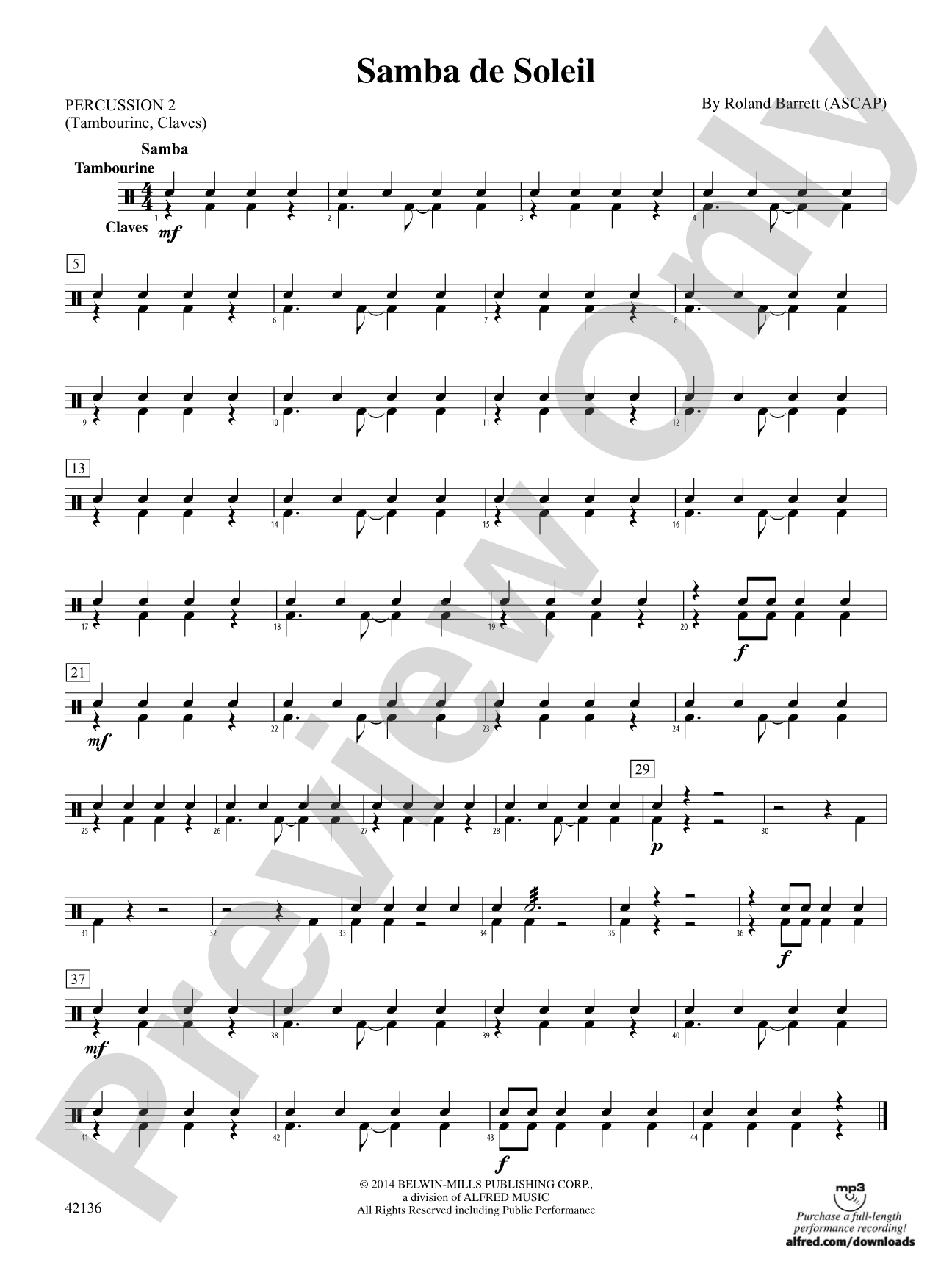 Samba de Soleil: 2nd Percussion