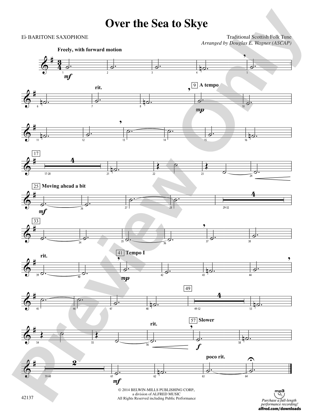 Over the Sea to Skye: E-flat Baritone Saxophone