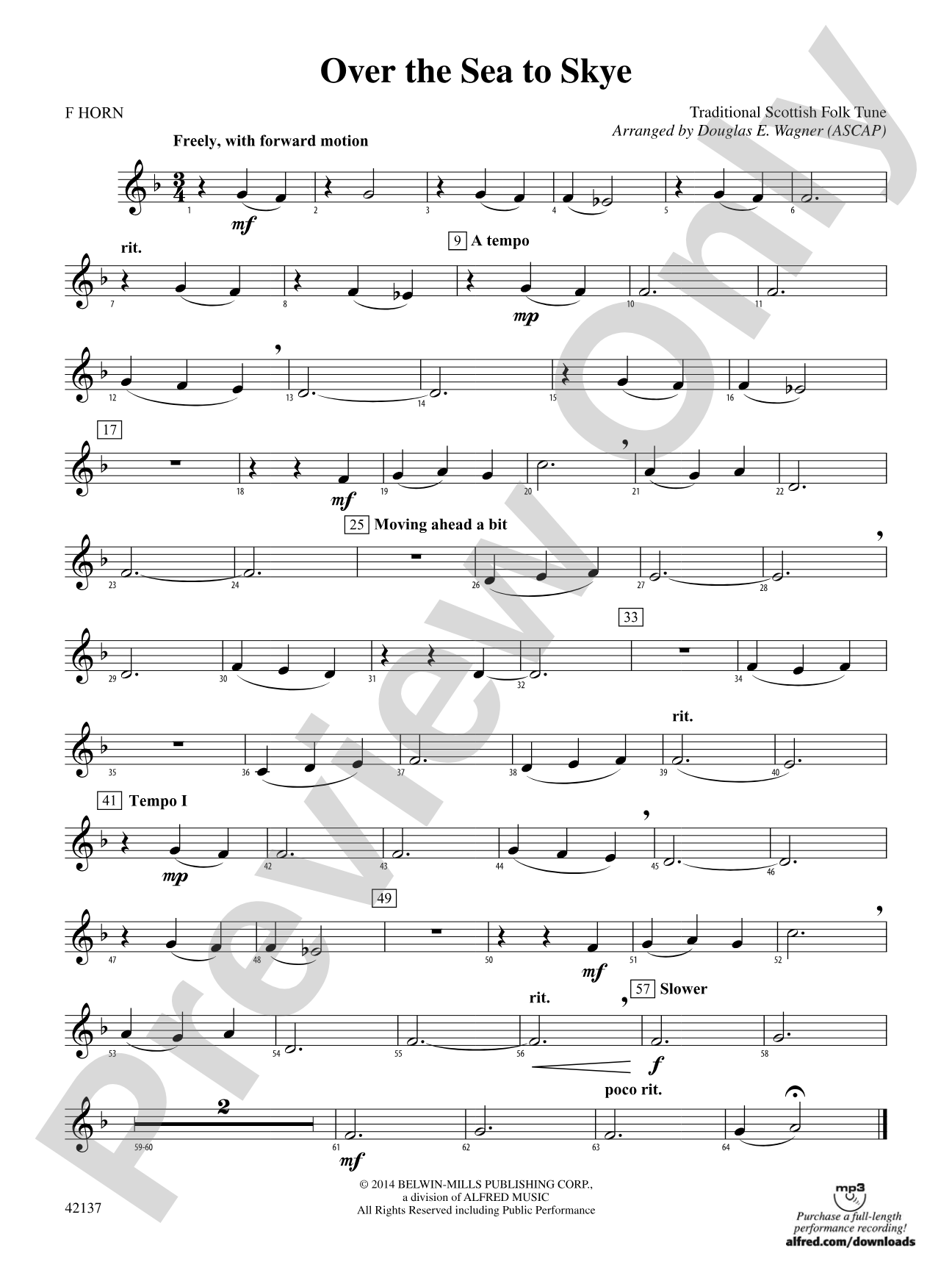 Over the Sea to Skye: 1st F Horn