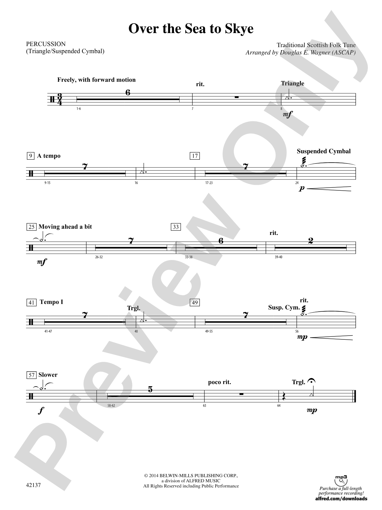 Over the Sea to Skye: 1st Percussion