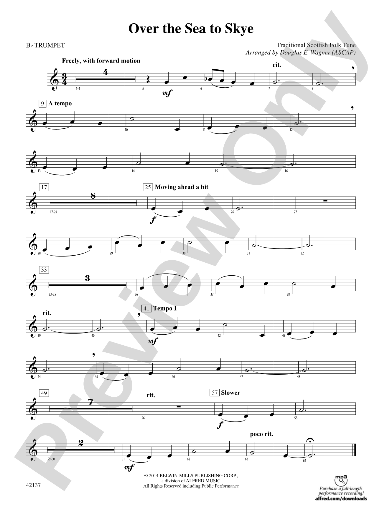 Over the Sea to Skye: 1st B-flat Trumpet