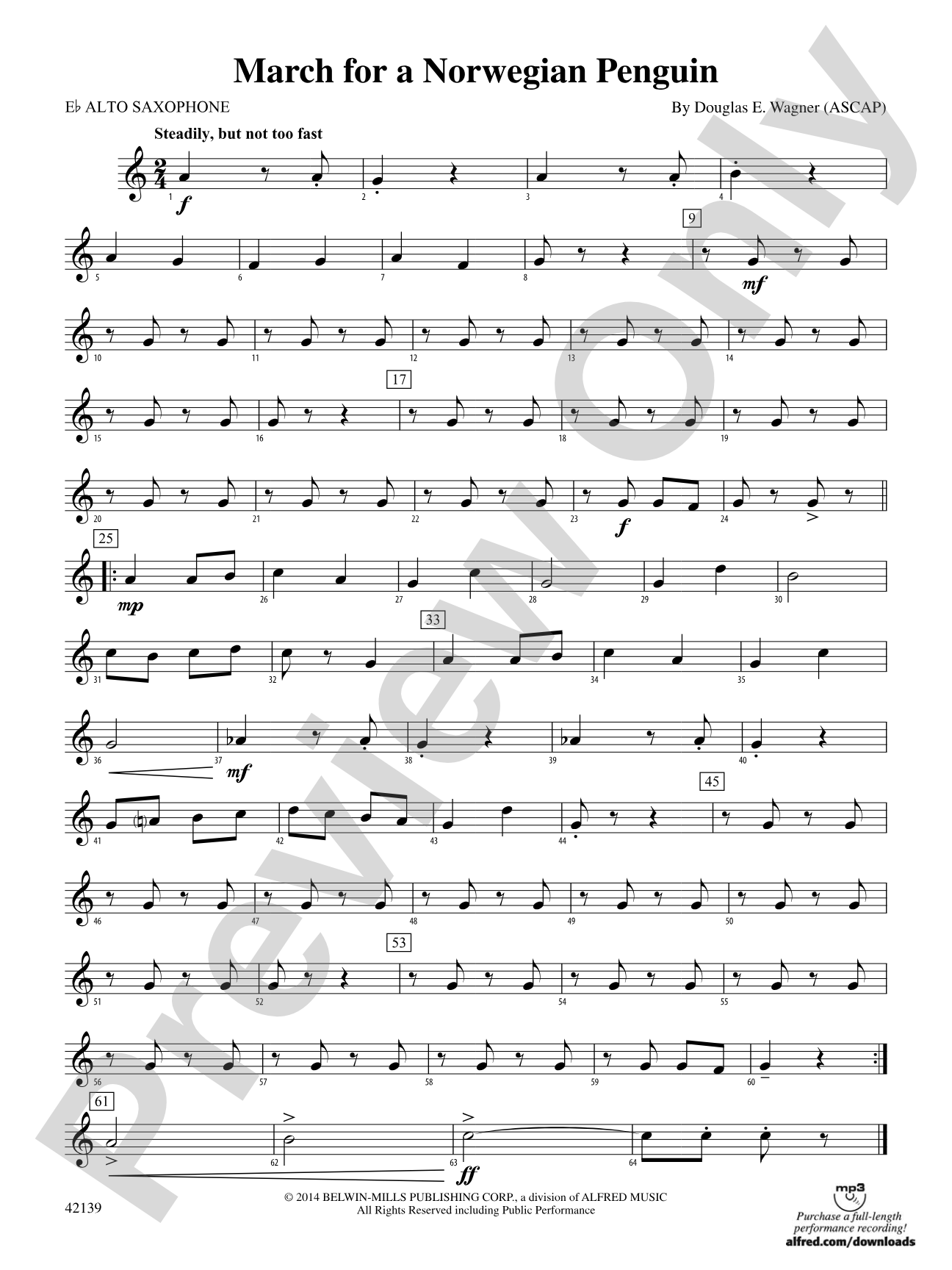 March for a Norwegian Penguin: E-flat Alto Saxophone