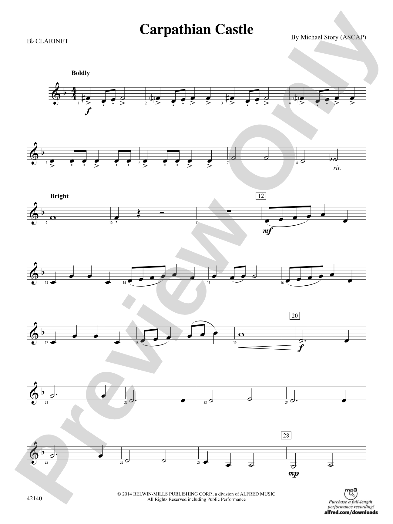 Carpathian Castle: 1st B-flat Clarinet
