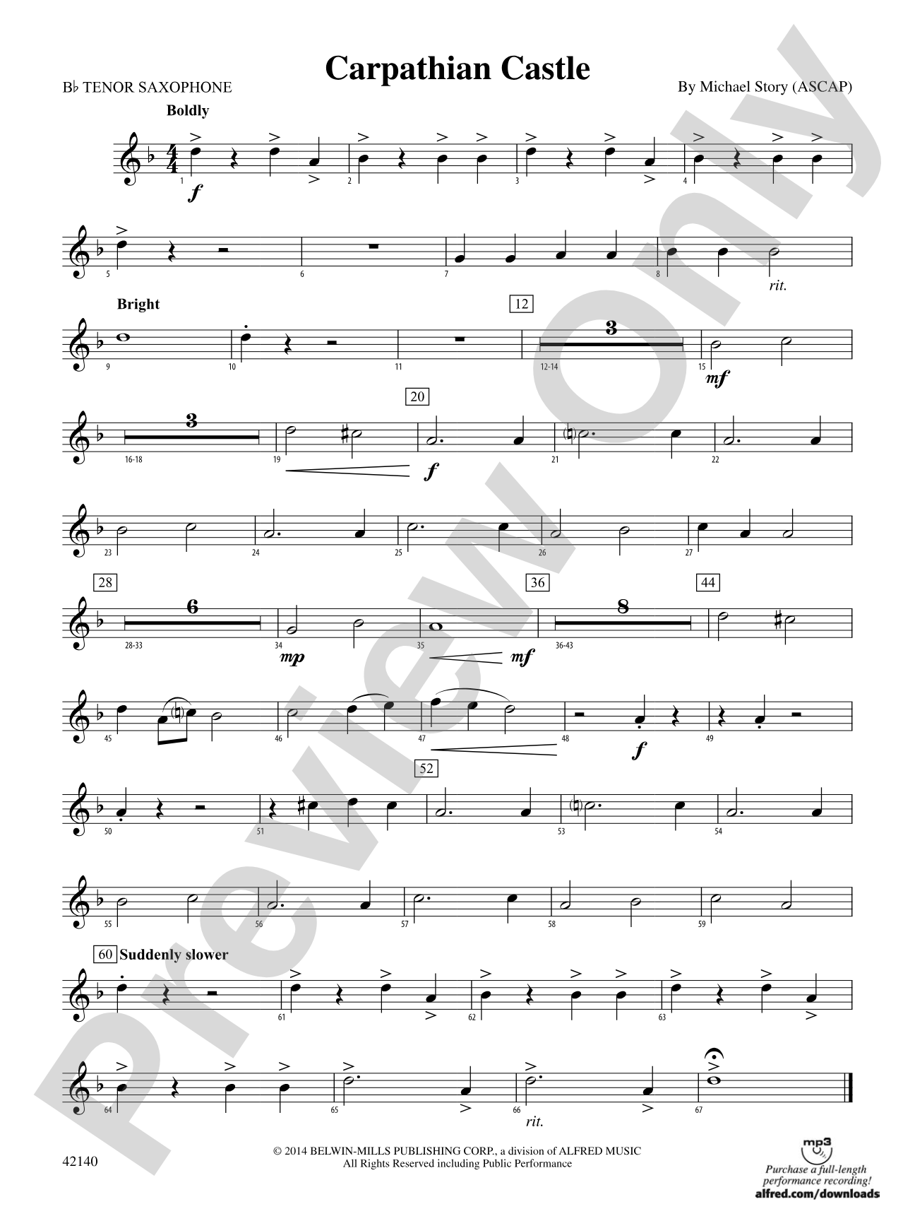 Carpathian Castle: B-flat Tenor Saxophone