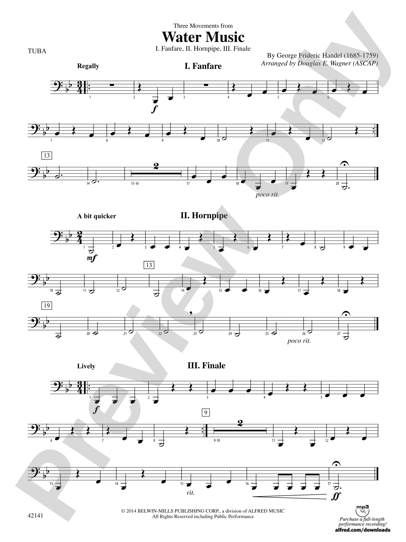Three Movements from Water Music: Tuba