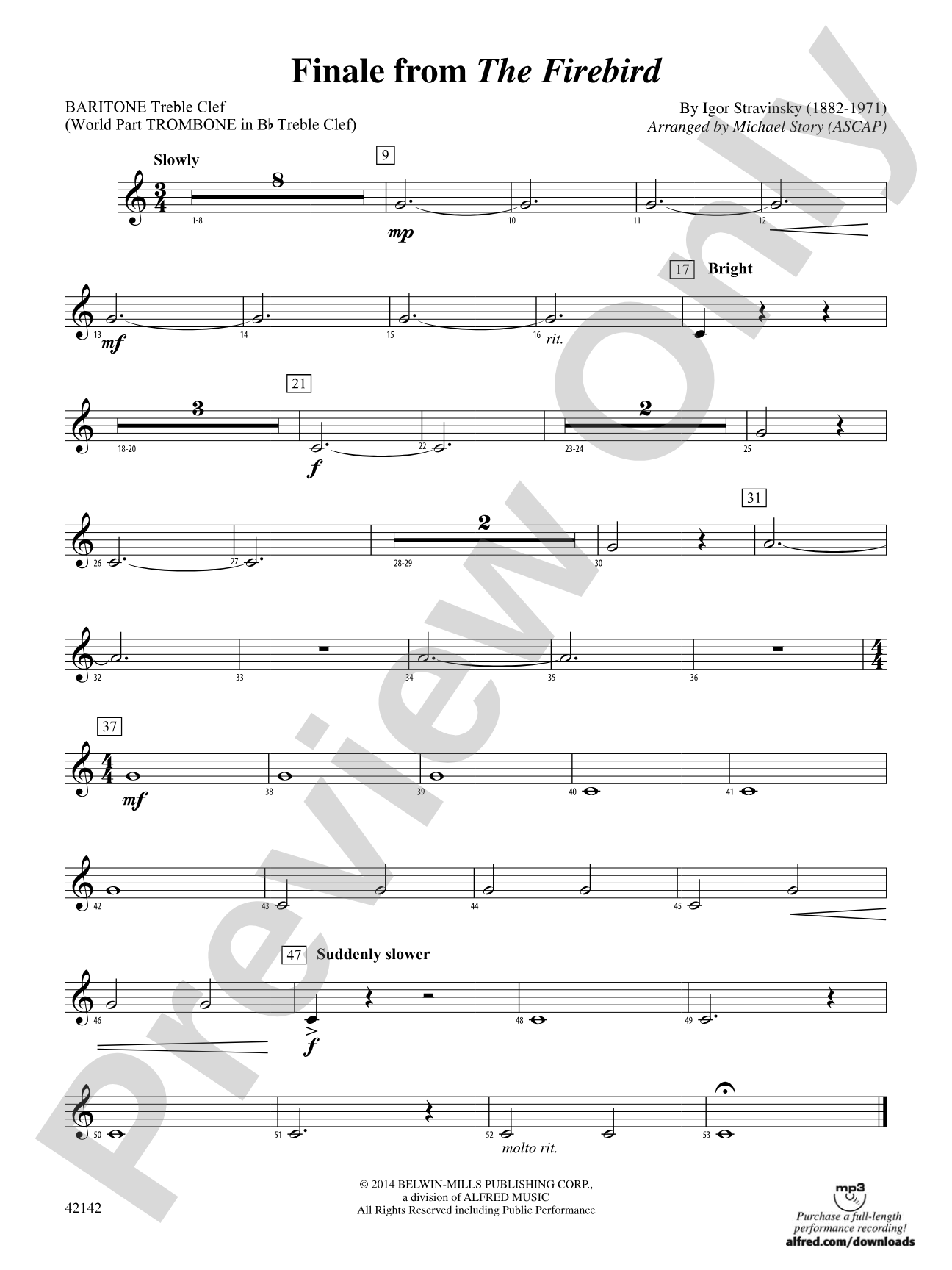 Finale from The Firebird: Baritone T.C.
