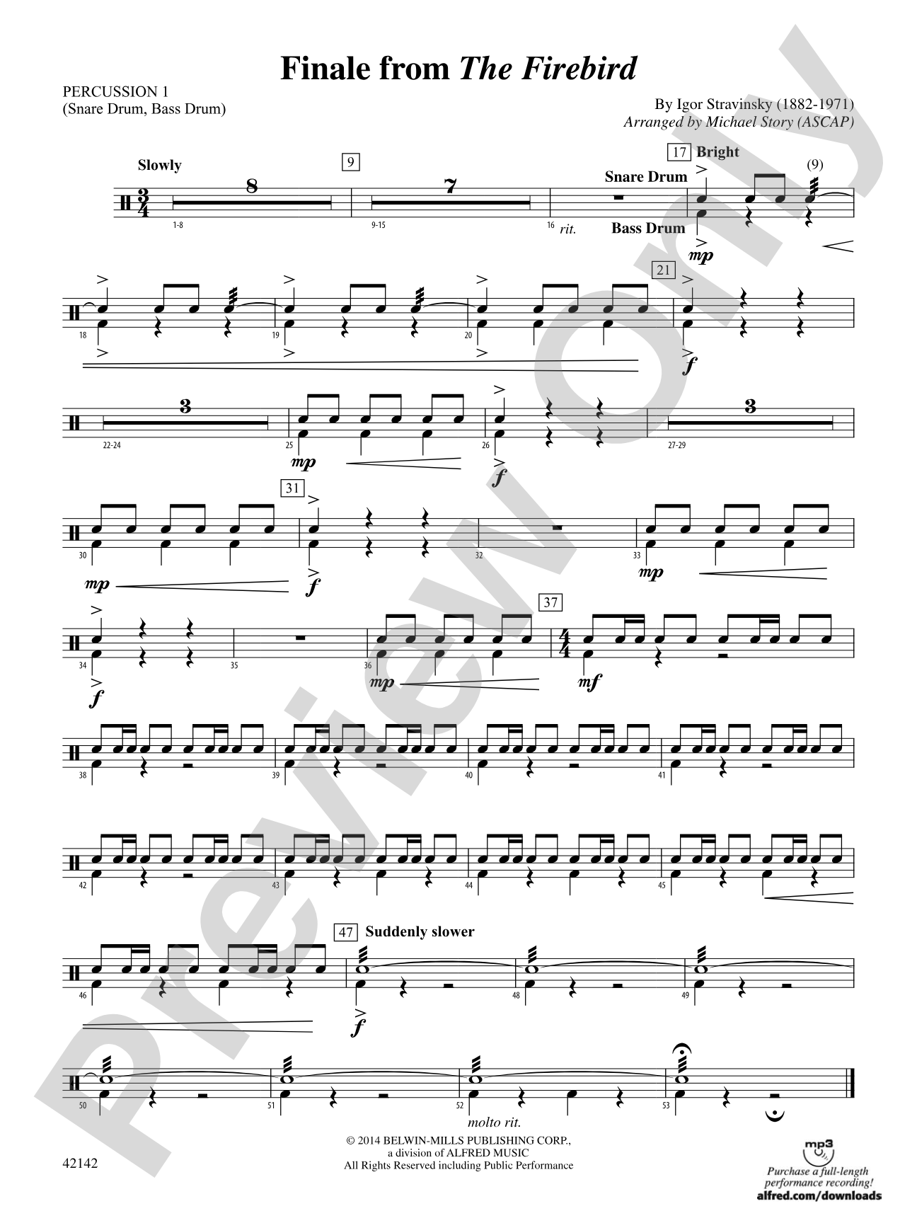 Finale from The Firebird: 1st Percussion