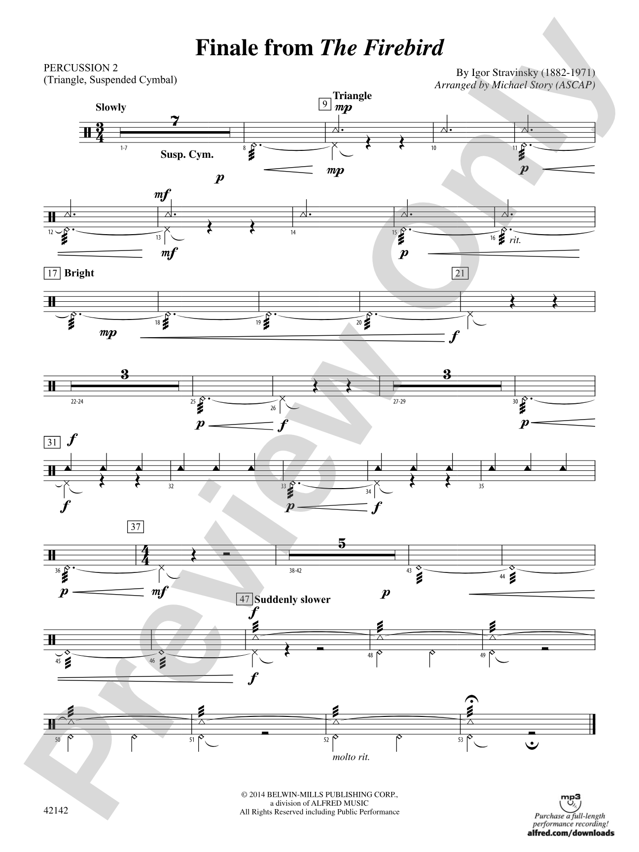 Finale from The Firebird: 2nd Percussion
