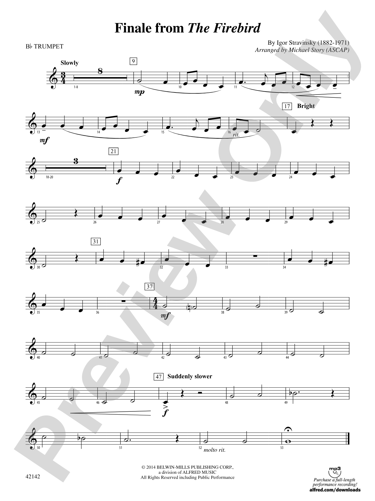 Finale from The Firebird: 1st B-flat Trumpet