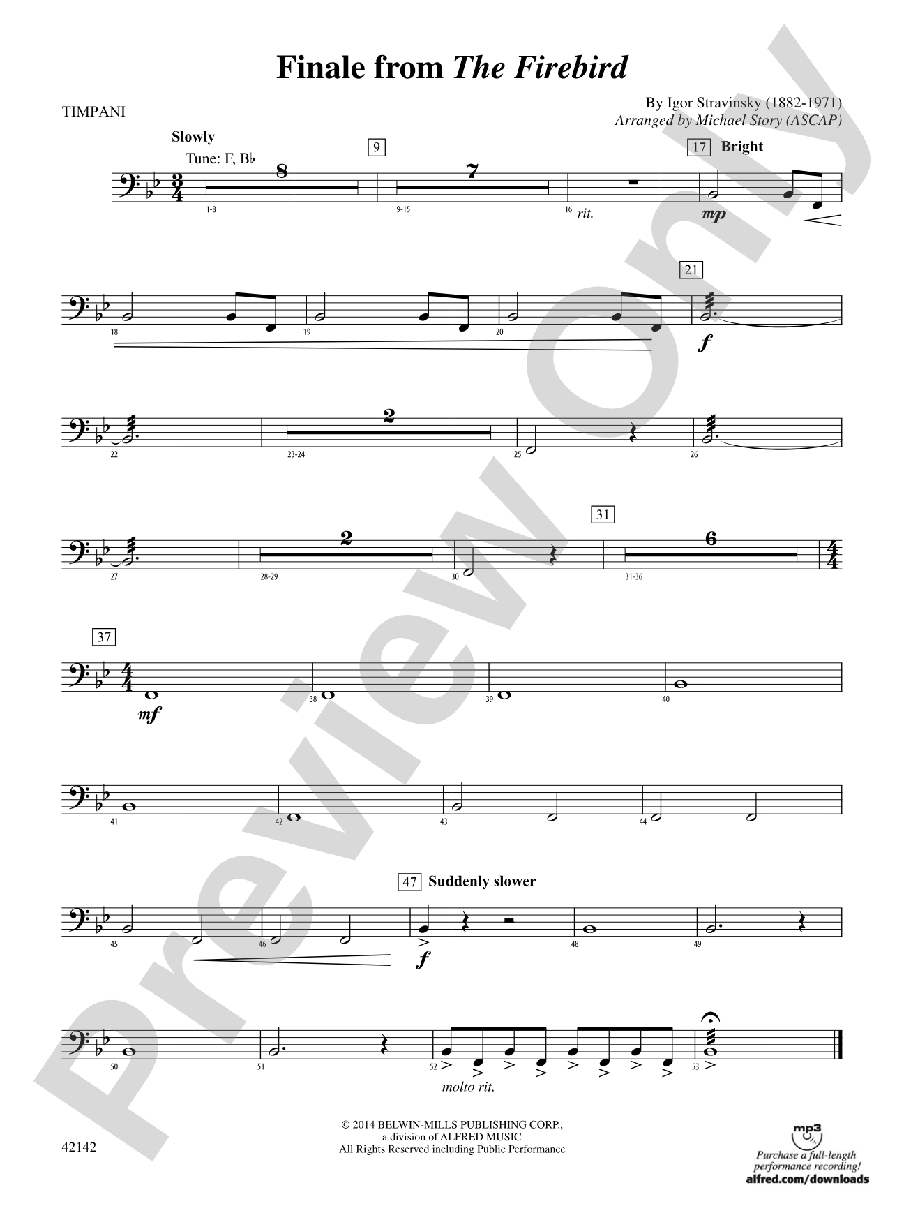 Finale from The Firebird: Timpani