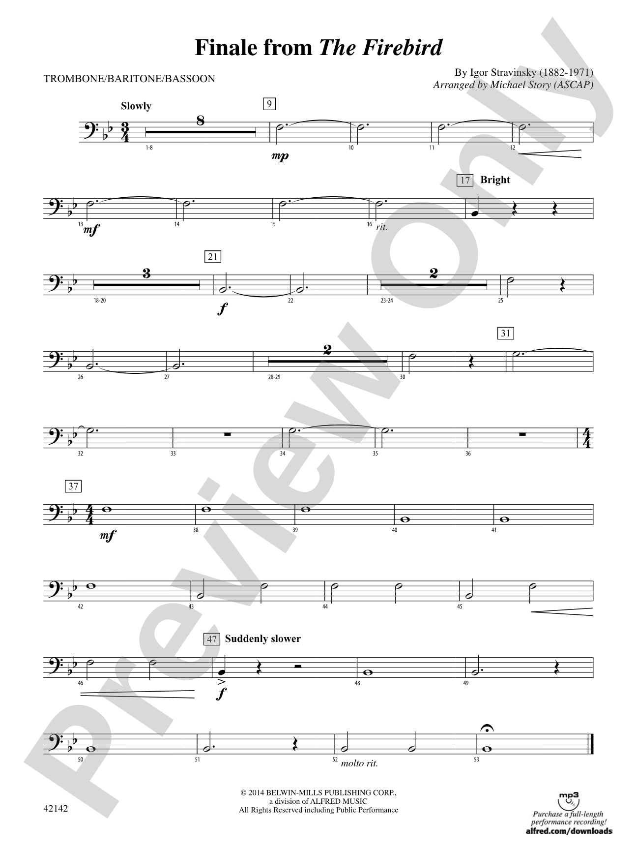 Finale from The Firebird: 1st Trombone