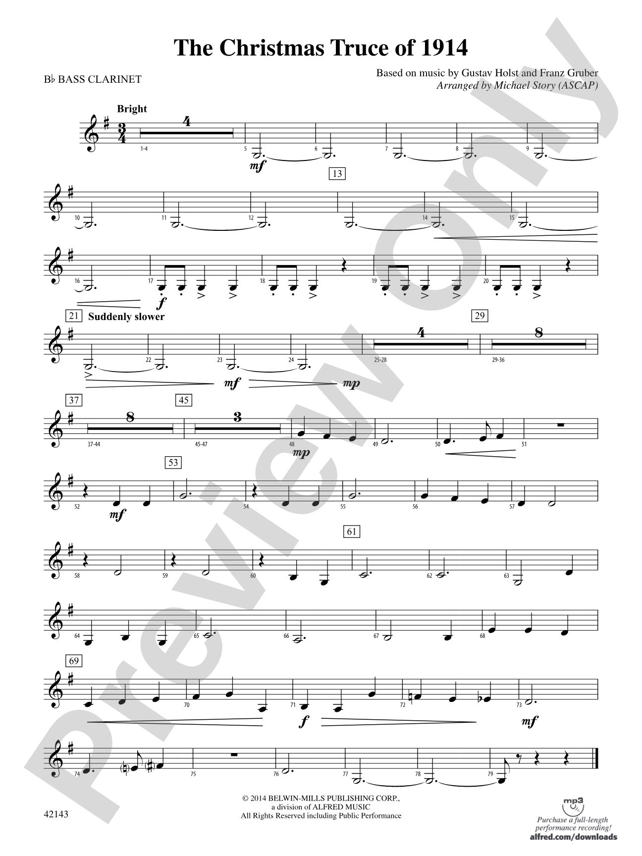 The Christmas Truce of 1914: B-flat Bass Clarinet