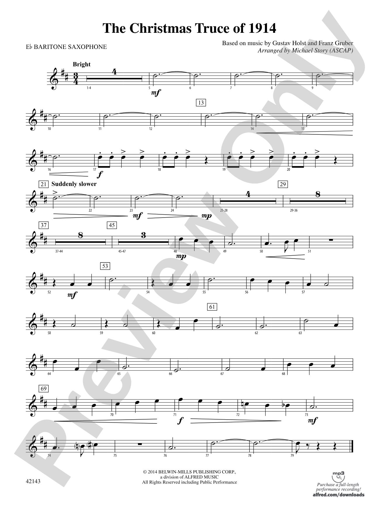 The Christmas Truce of 1914: E-flat Baritone Saxophone