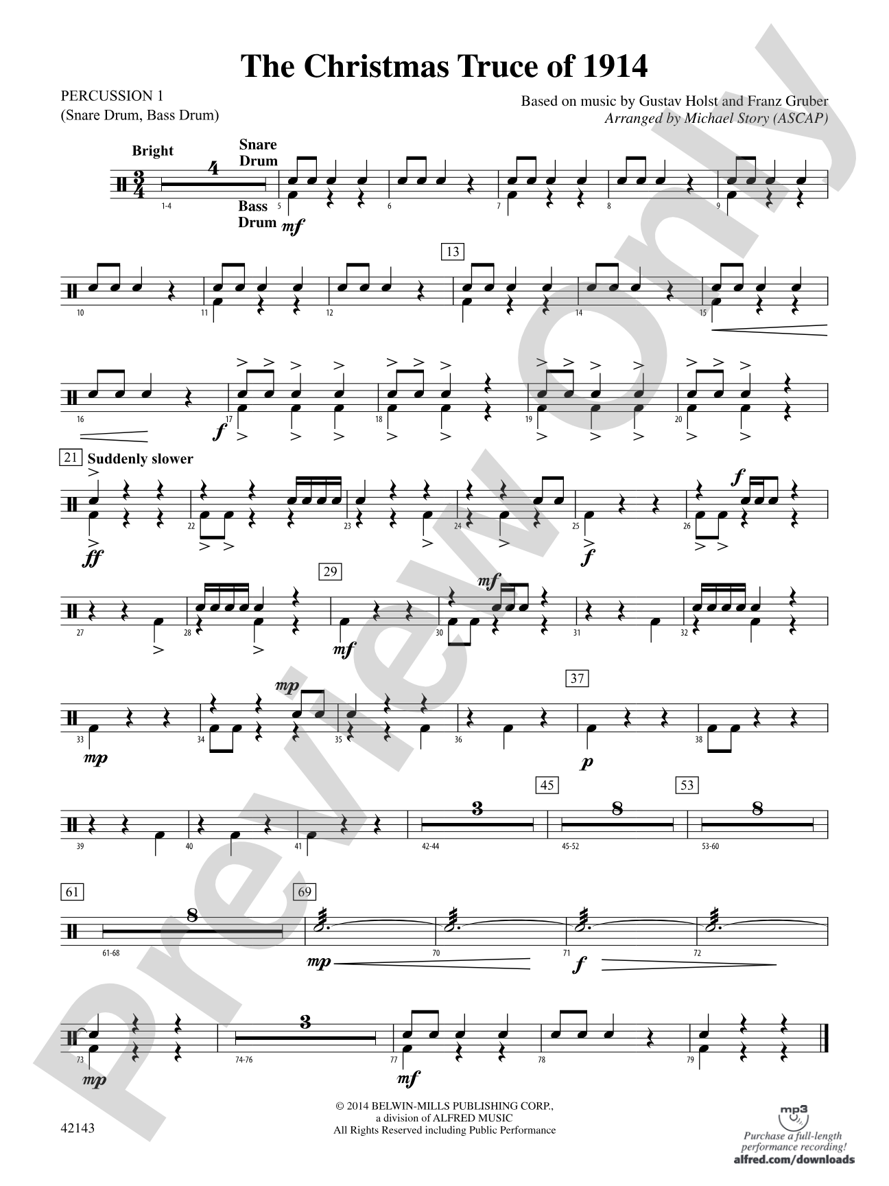The Christmas Truce of 1914: 1st Percussion