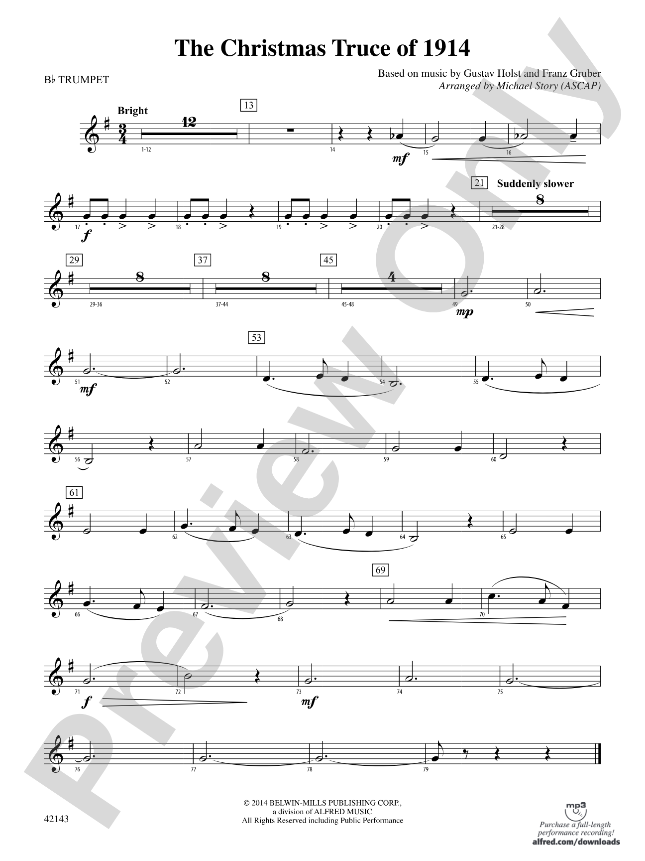 The Christmas Truce of 1914: 1st B-flat Trumpet