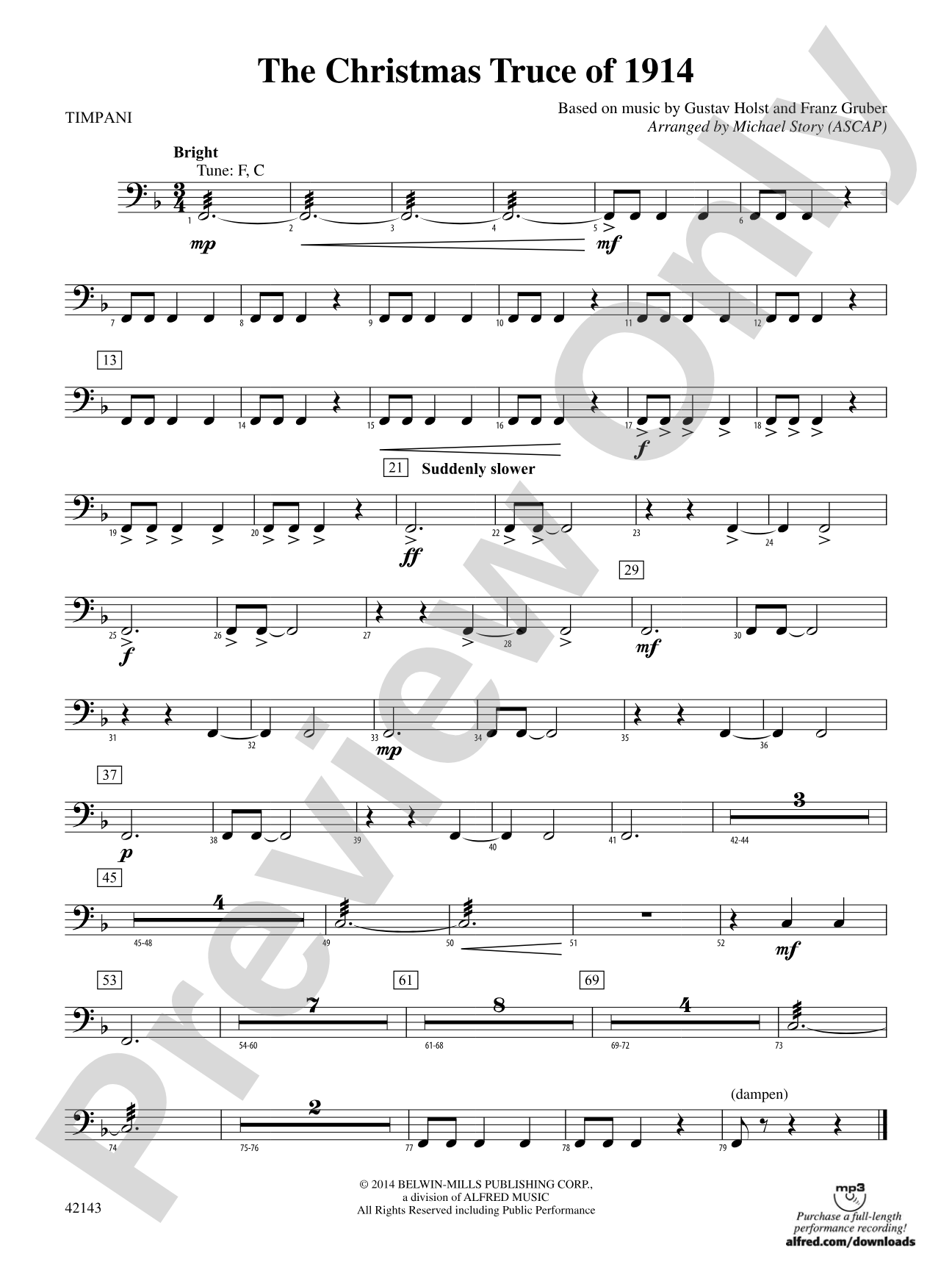 The Christmas Truce of 1914: Timpani