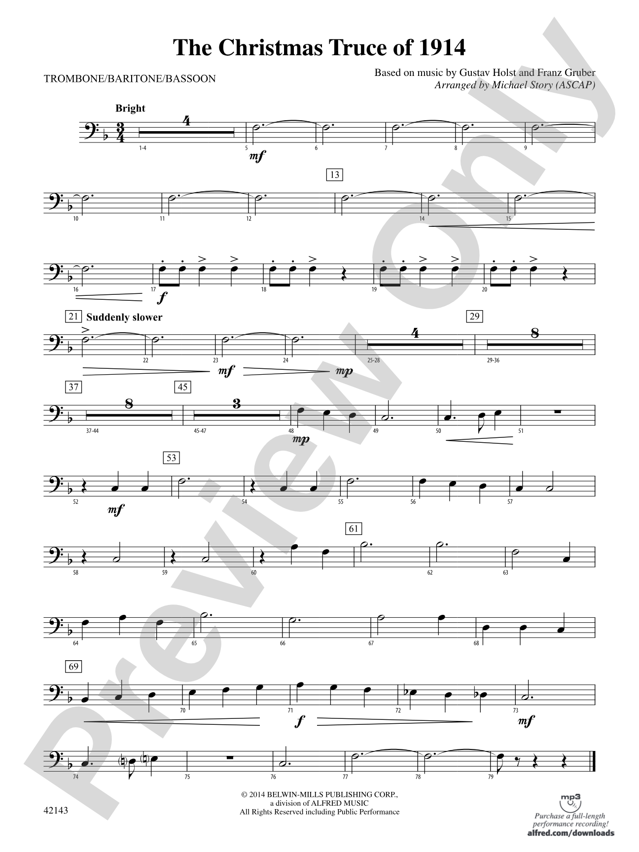 The Christmas Truce of 1914: 1st Trombone