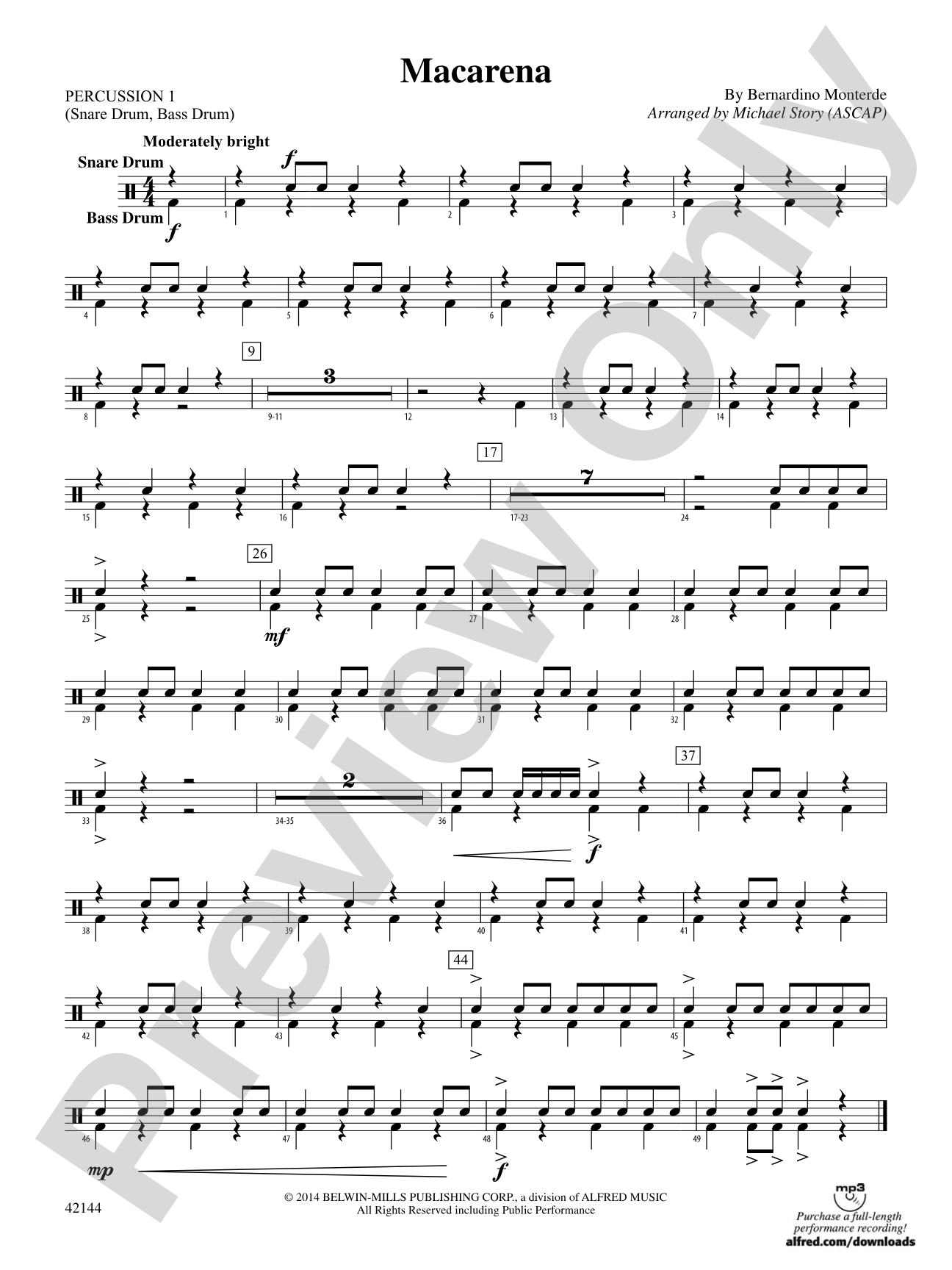 Macarena: 1st Percussion