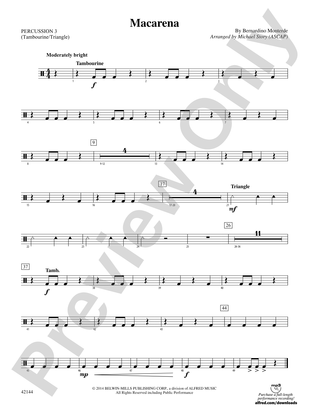 Macarena: 3rd Percussion