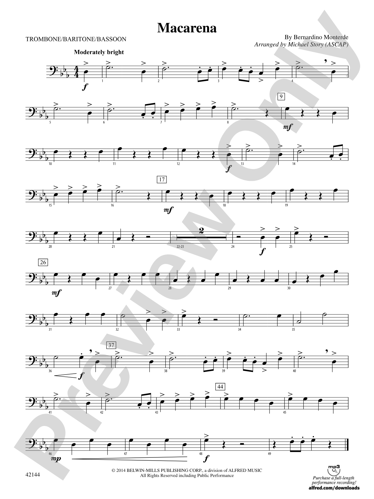 Macarena: 1st Trombone