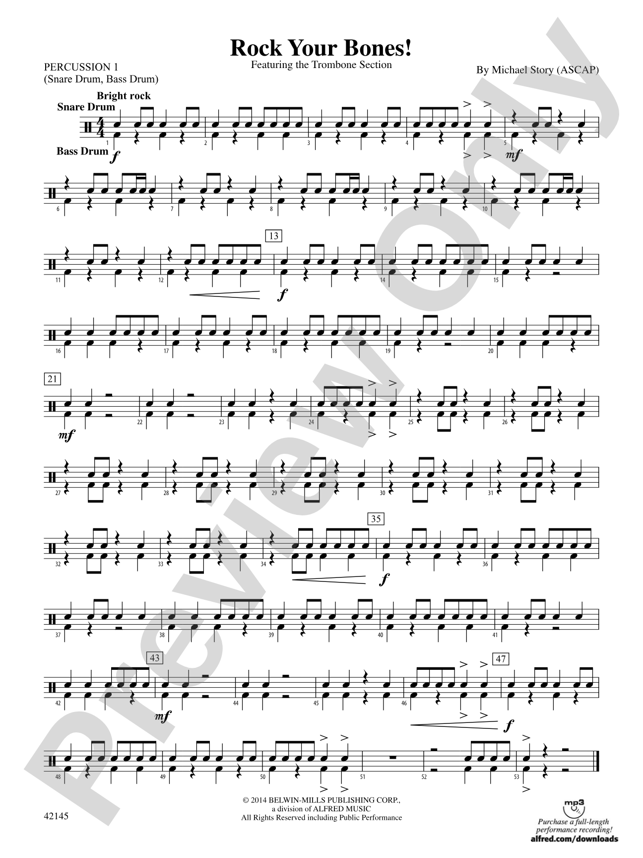 Rock Your Bones!: 1st Percussion