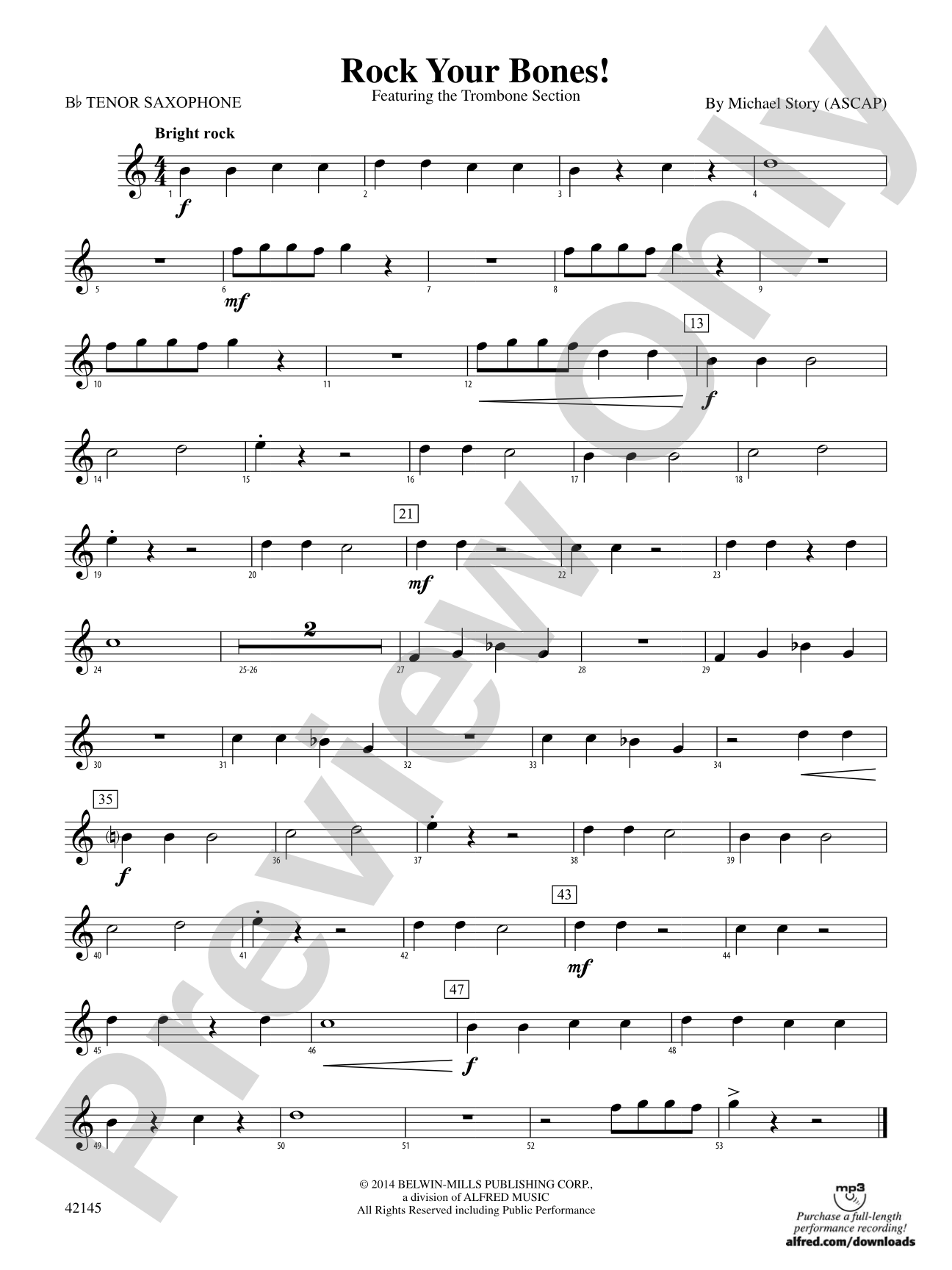 Rock Your Bones!: B-flat Tenor Saxophone