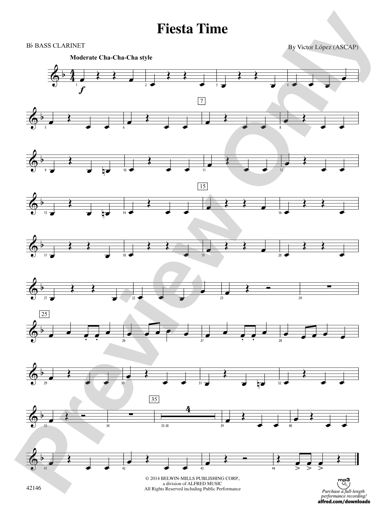 Fiesta Time: B-flat Bass Clarinet