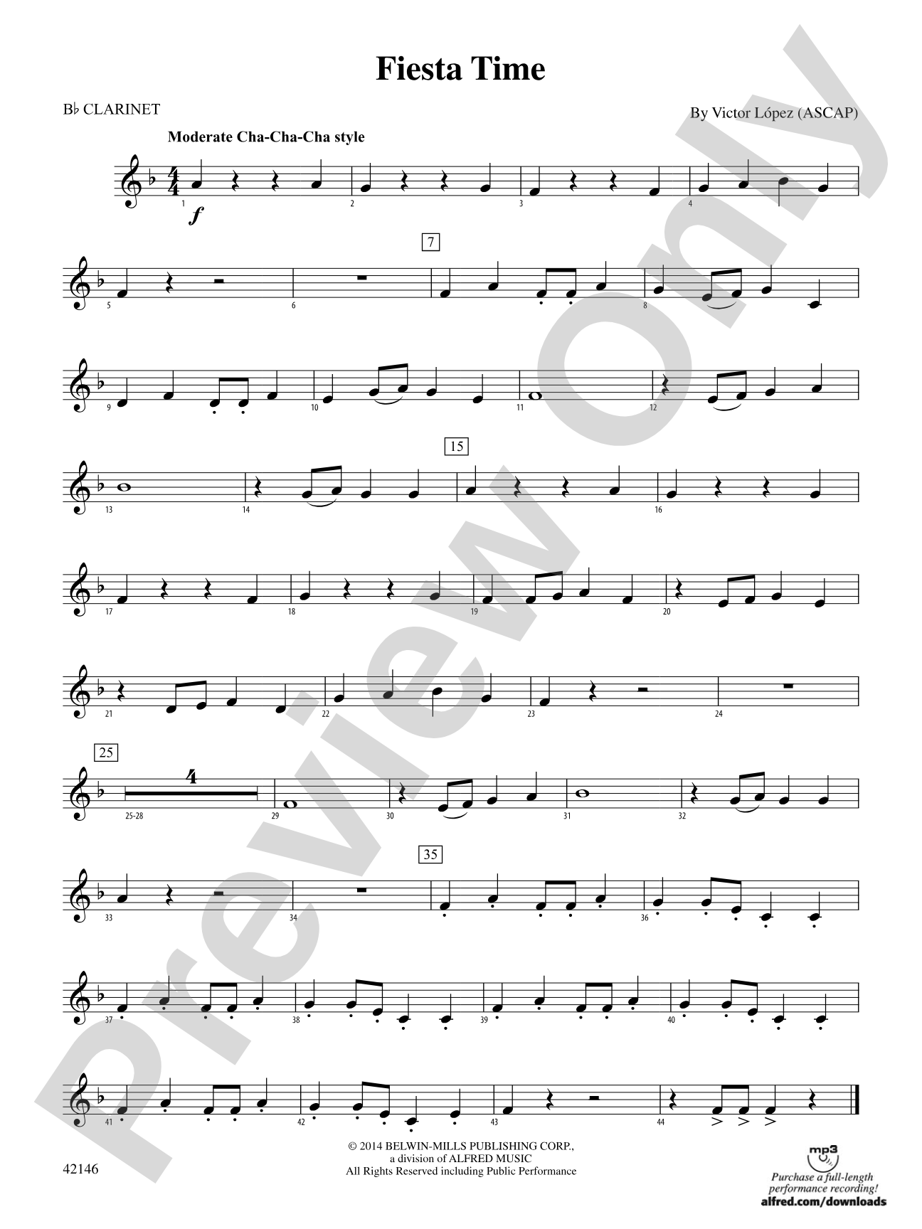 Fiesta Time: 1st B-flat Clarinet