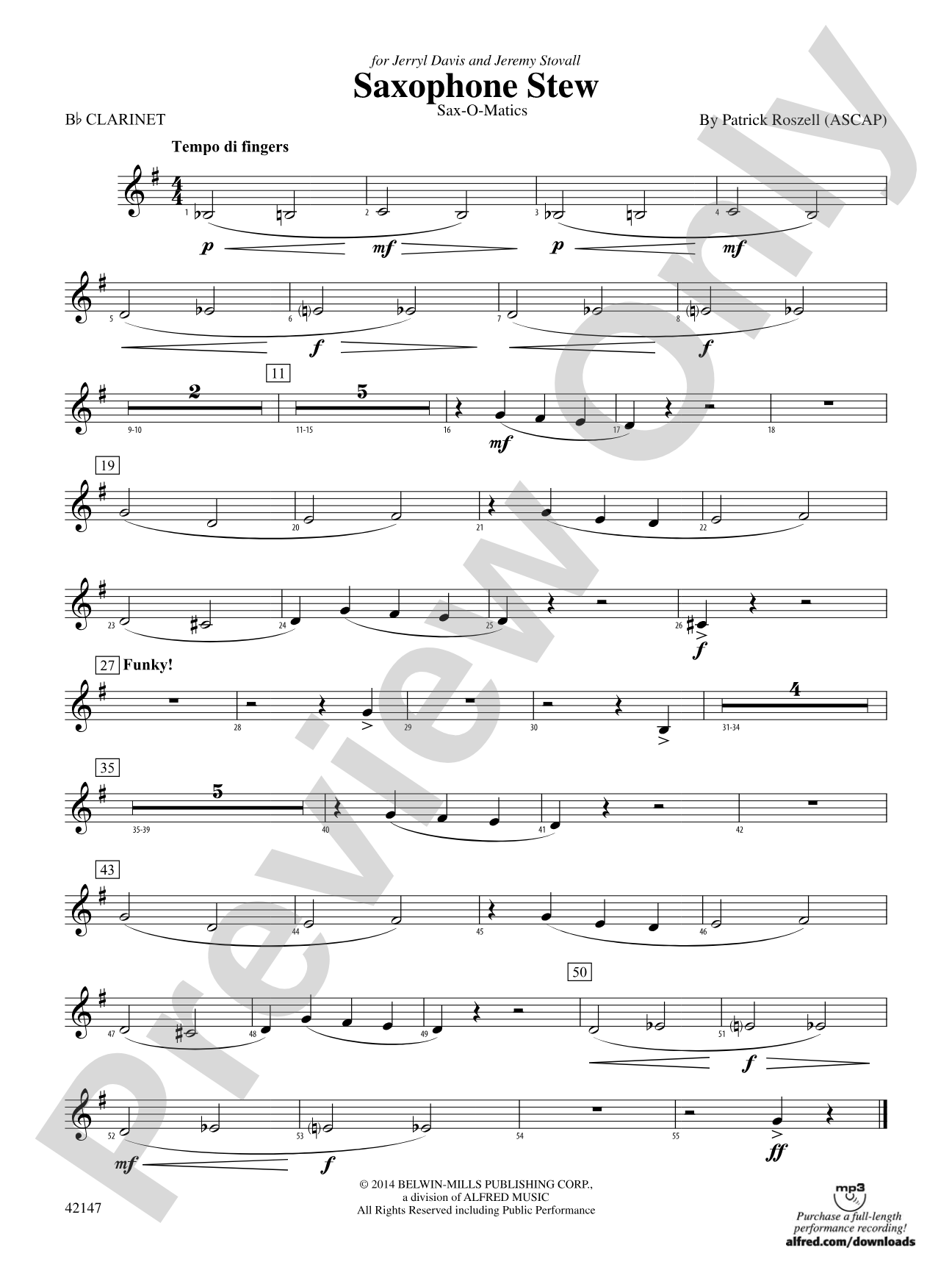 Saxophone Stew: 1st B-flat Clarinet