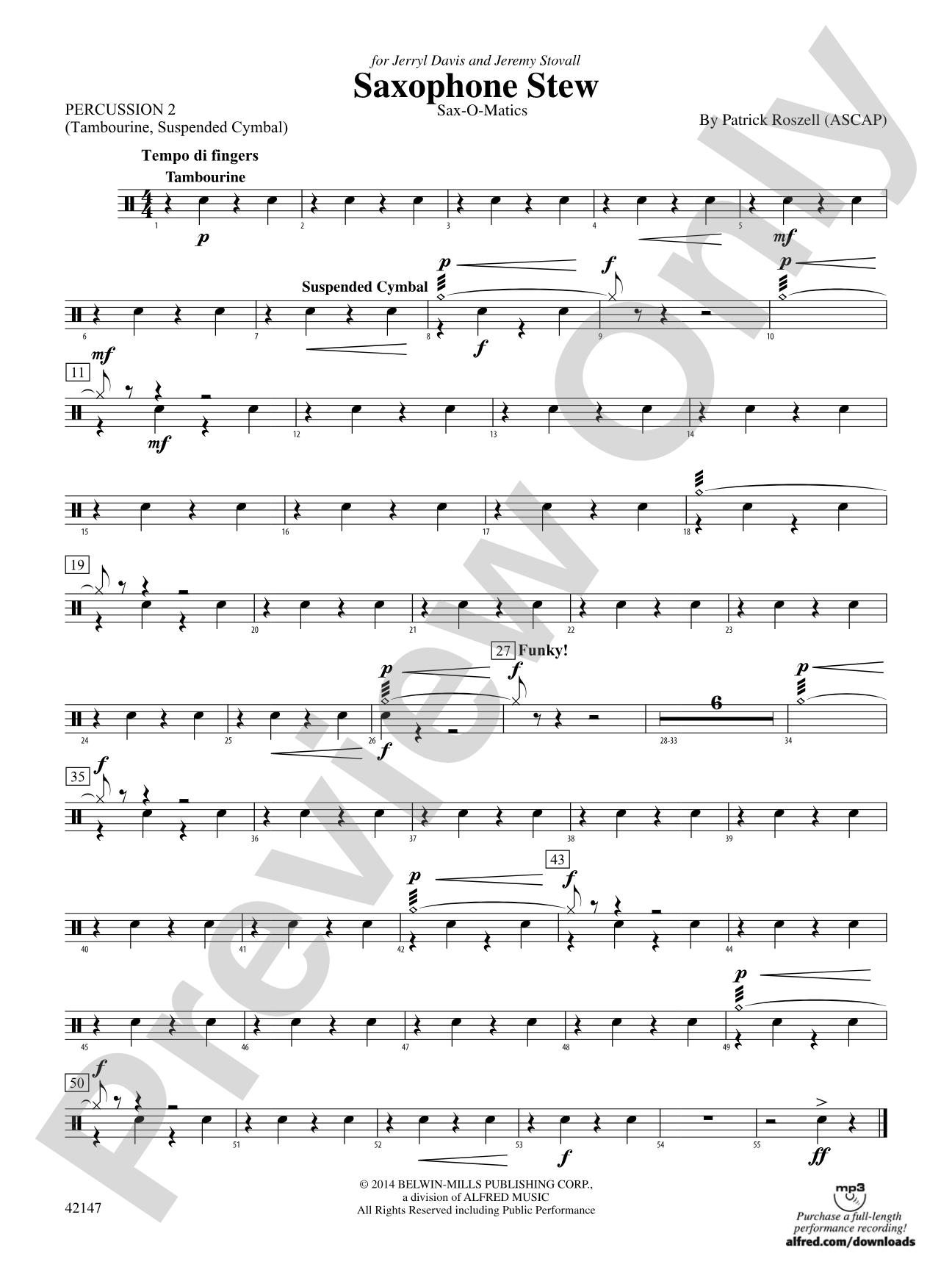 Saxophone Stew: 2nd Percussion