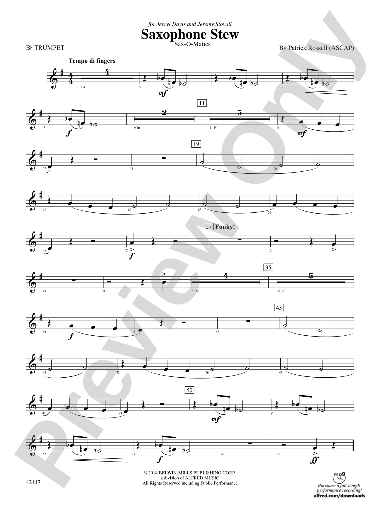 Saxophone Stew: 1st B-flat Trumpet