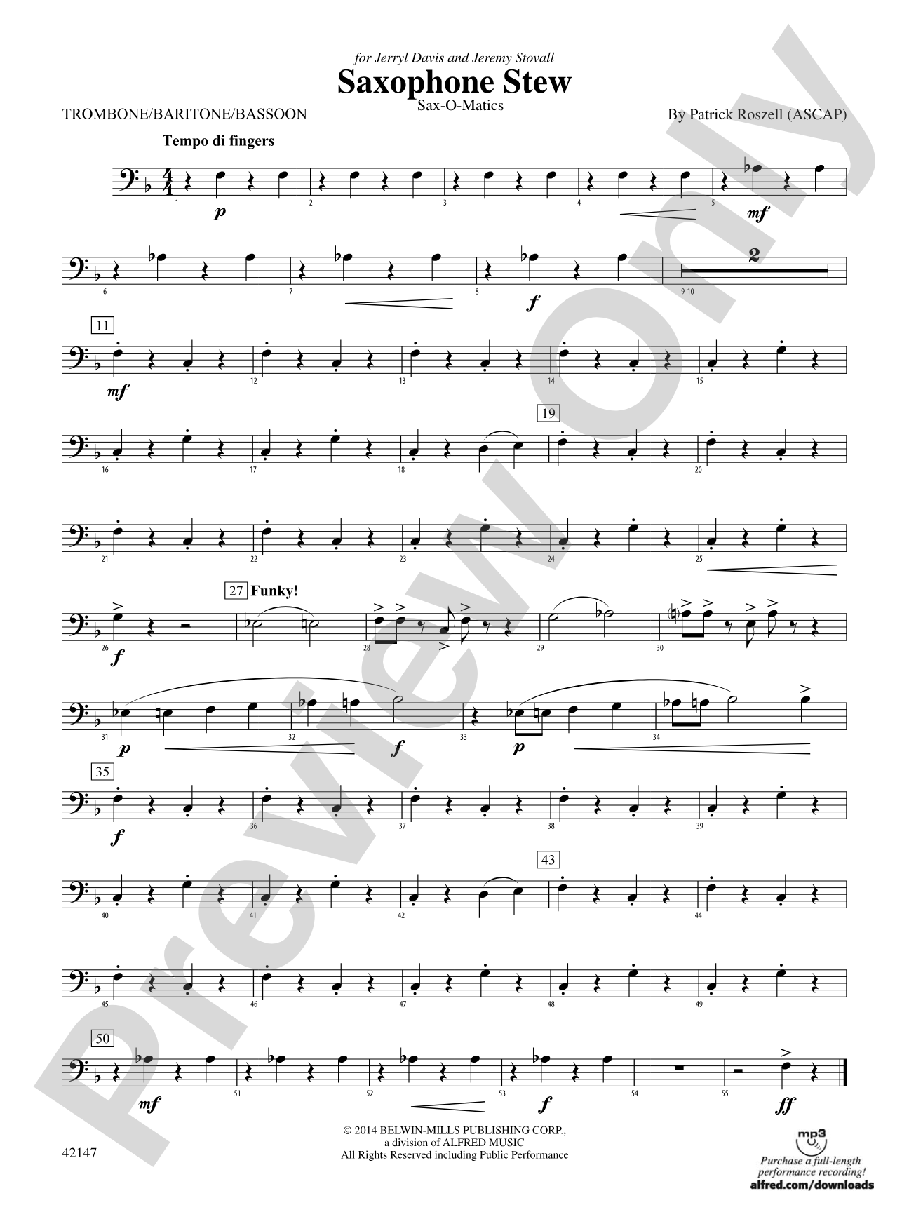Saxophone Stew: 1st Trombone
