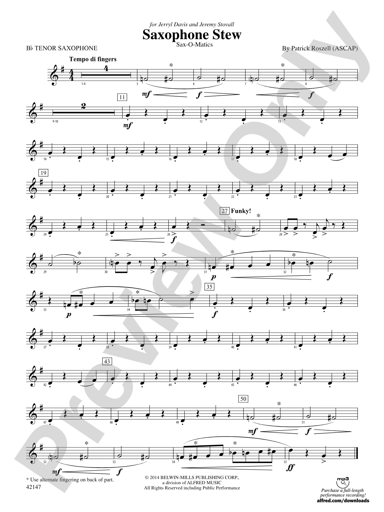 Saxophone Stew: B-flat Tenor Saxophone