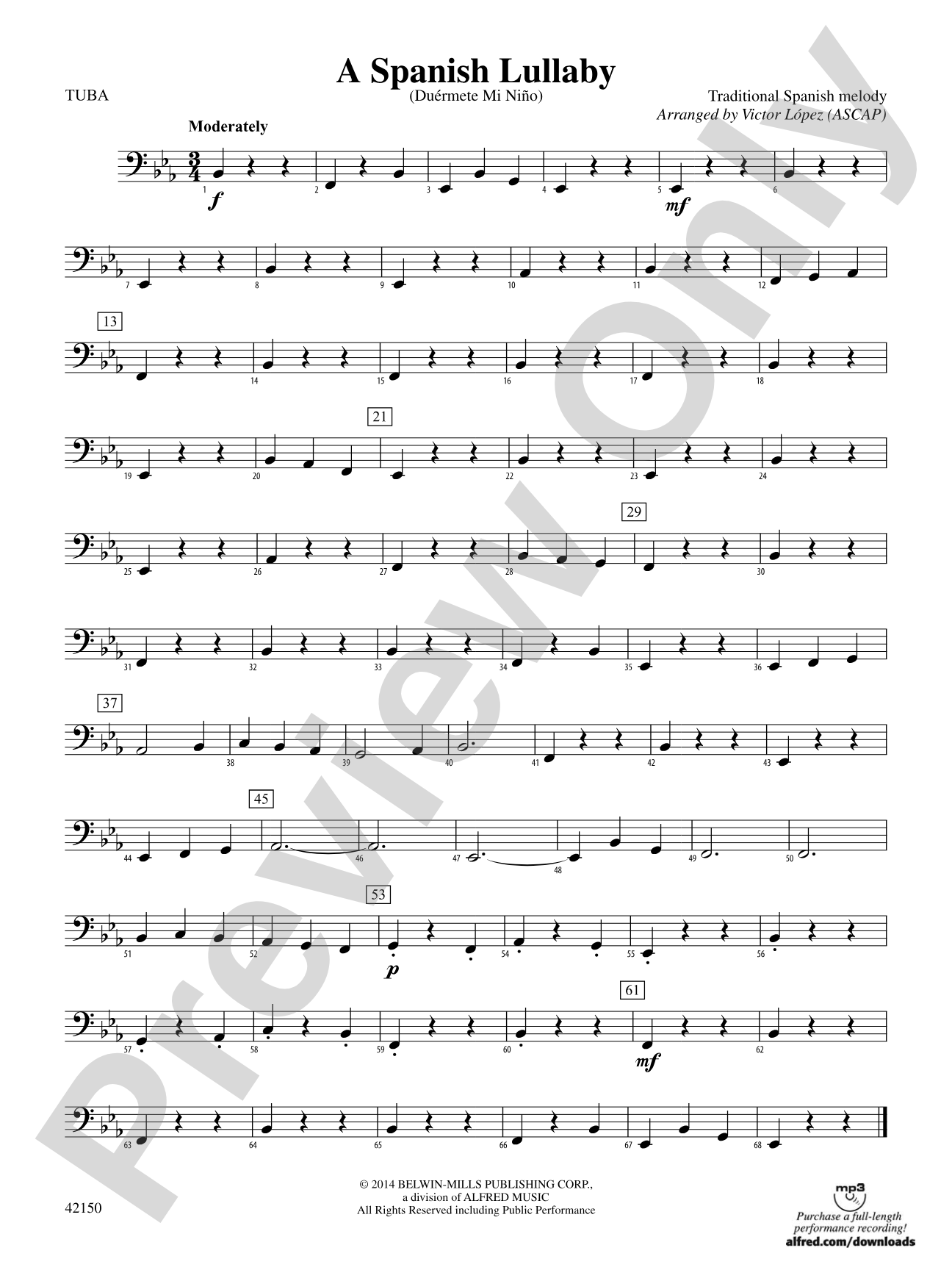 A Spanish Lullaby: Tuba
