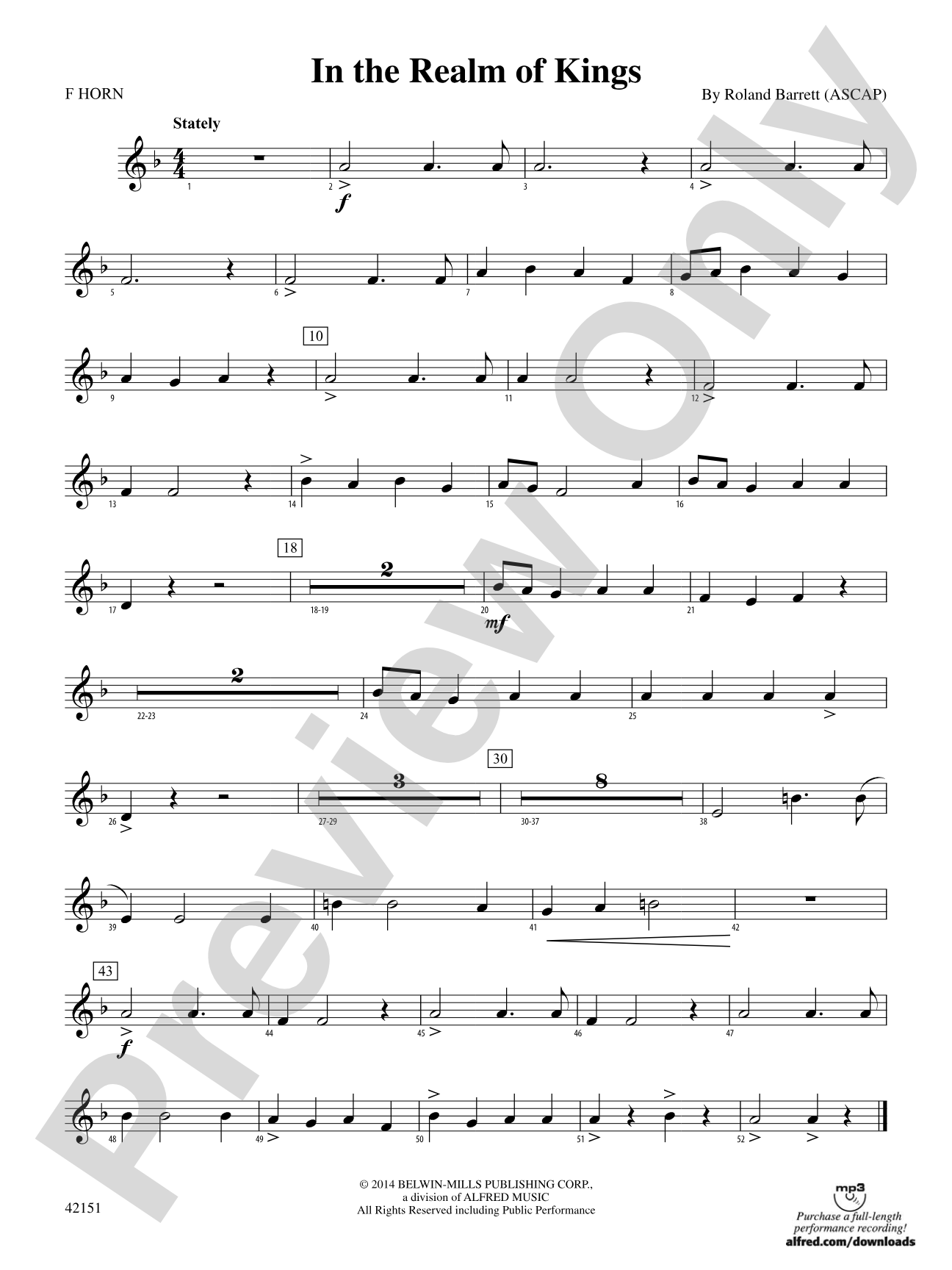 In the Realm of Kings: 1st F Horn