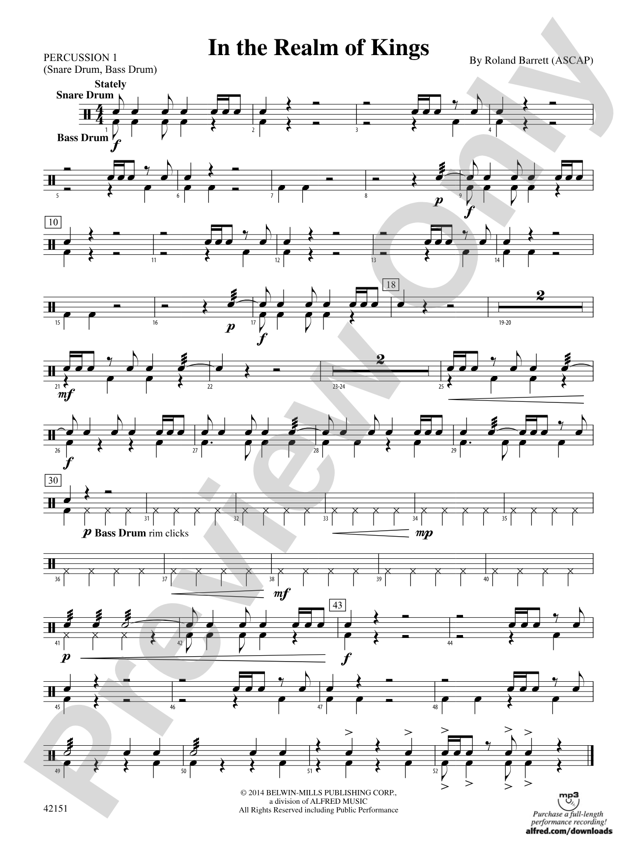In the Realm of Kings: 1st Percussion