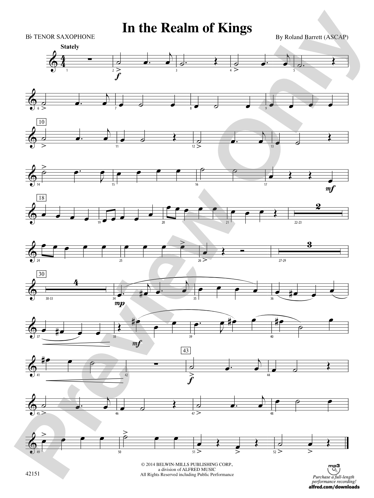 In the Realm of Kings: B-flat Tenor Saxophone