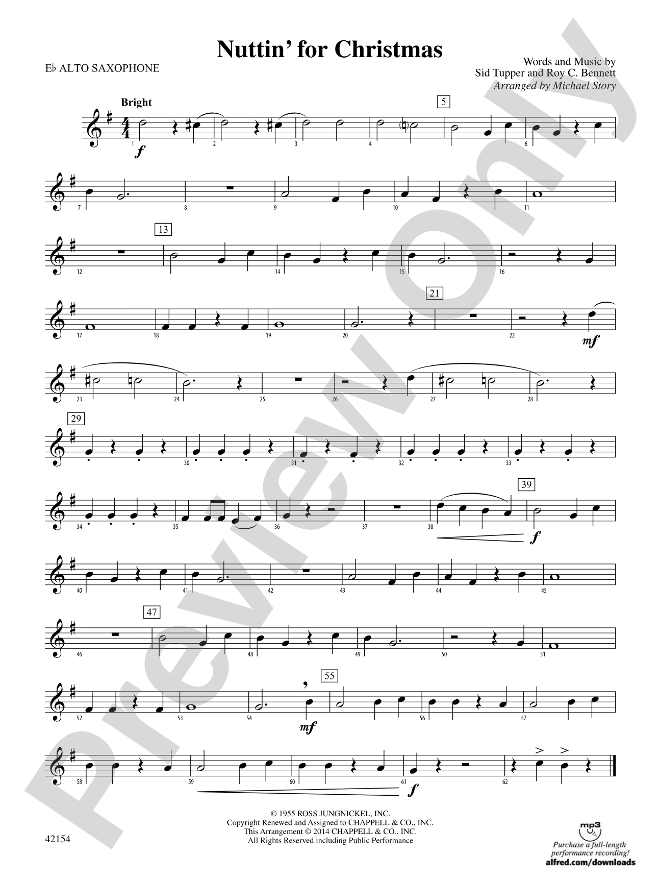 Nuttin' for Christmas: E-flat Alto Saxophone