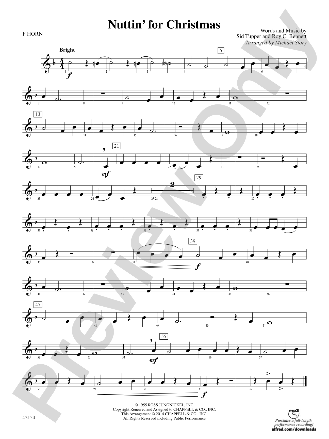Nuttin' for Christmas: 1st F Horn