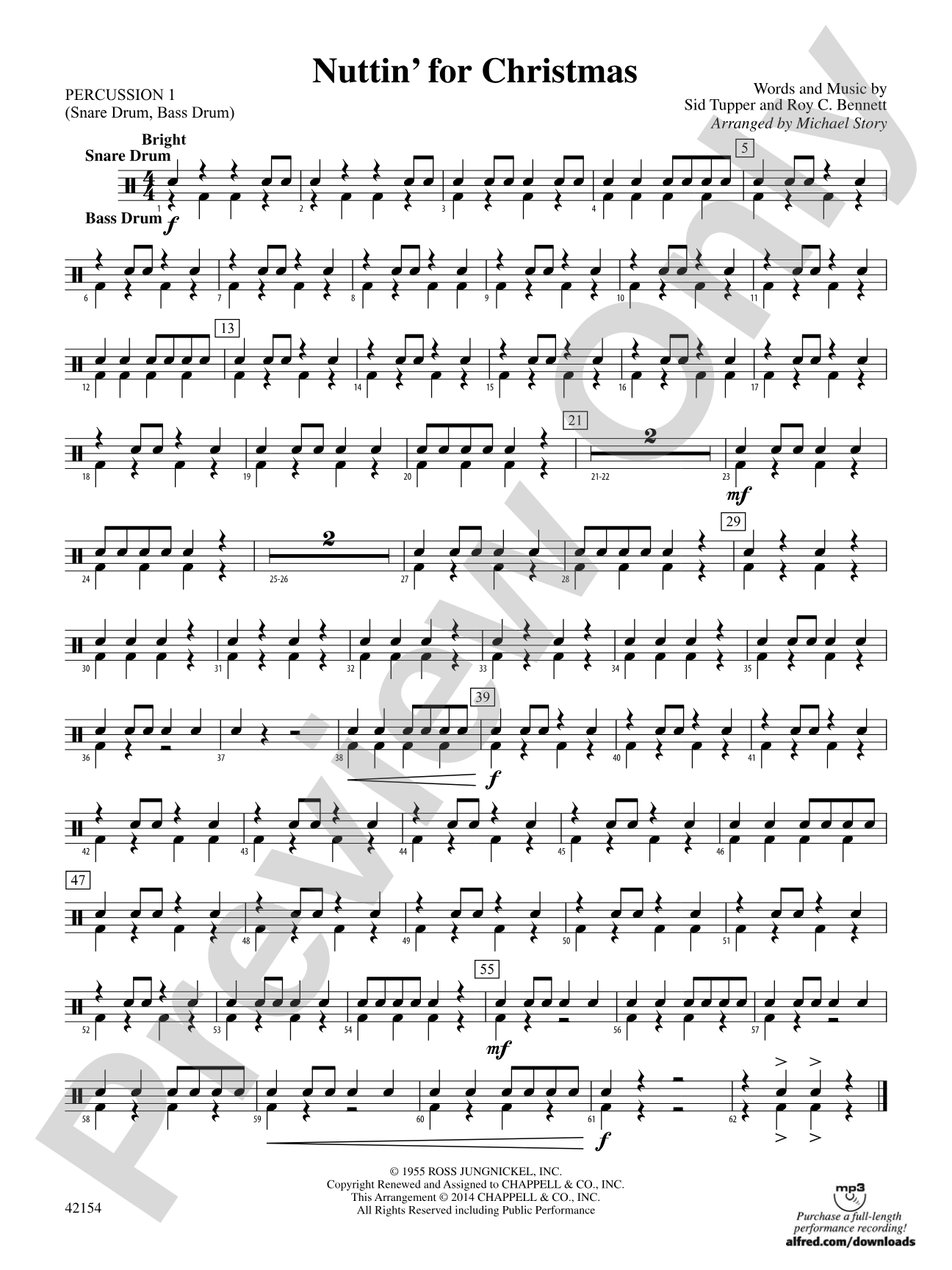 Nuttin' for Christmas: 1st Percussion