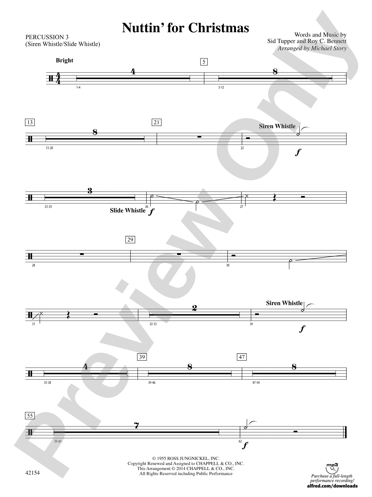 Nuttin' for Christmas: 3rd Percussion