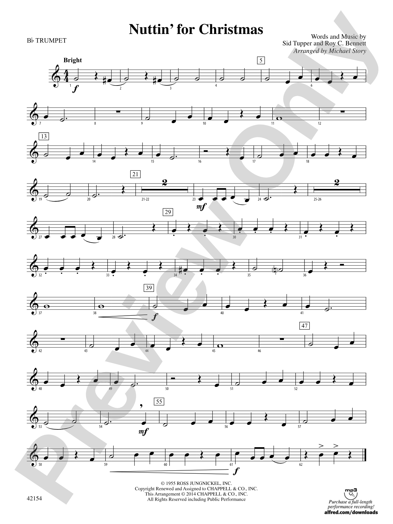 Nuttin' for Christmas: 1st B-flat Trumpet