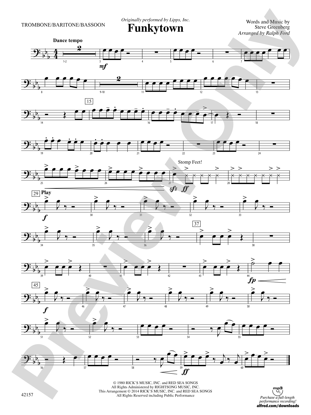 Funkytown: 1st Trombone
