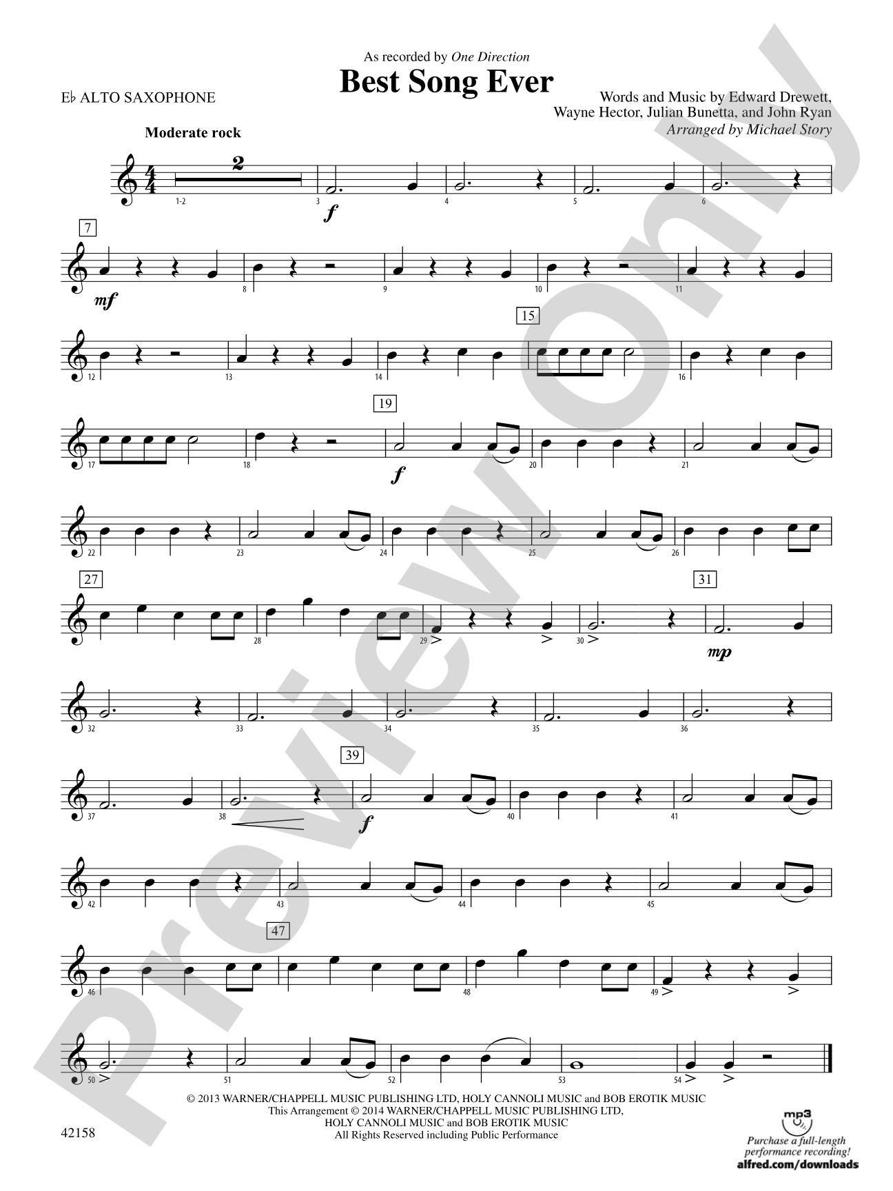 Best Song Ever: E-flat Alto Saxophone