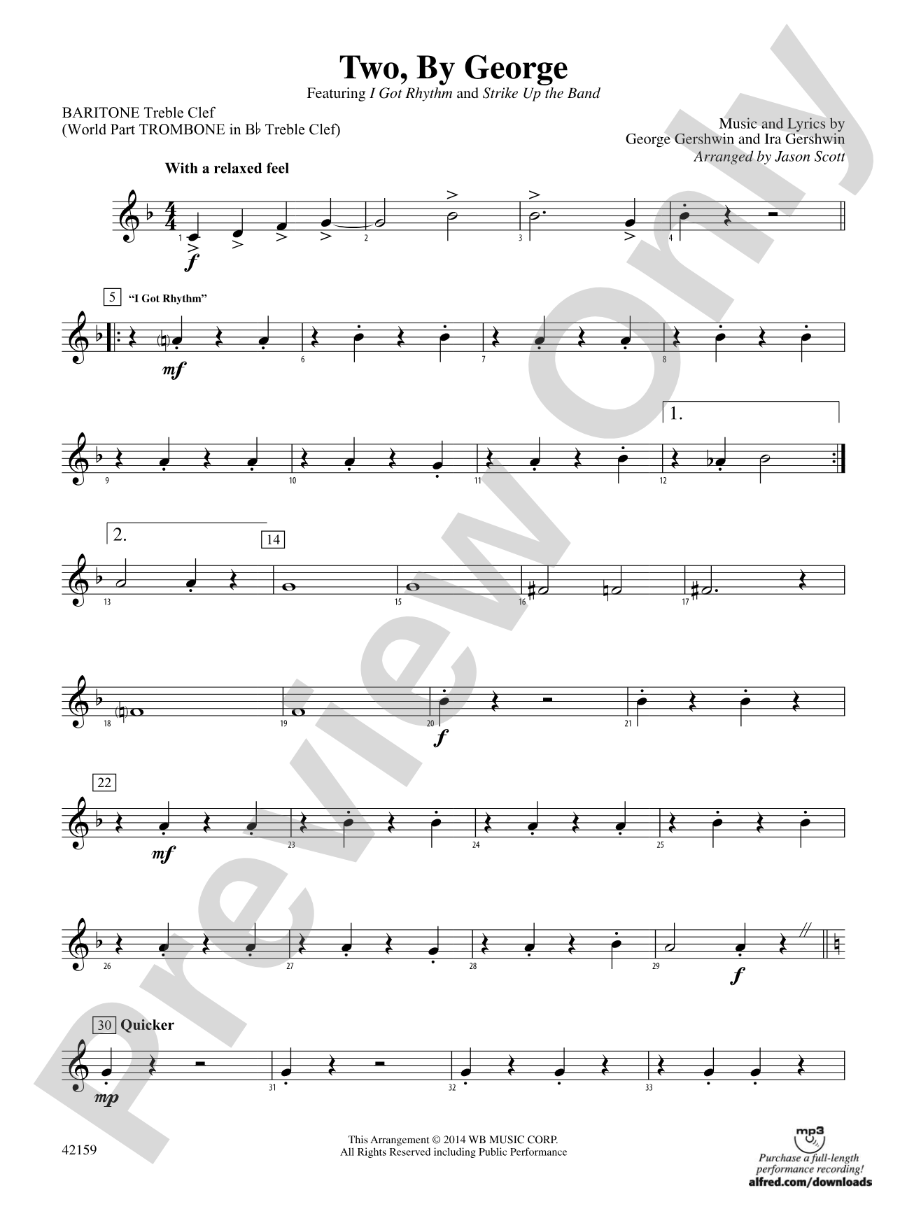 Two, by George: Baritone T.C.