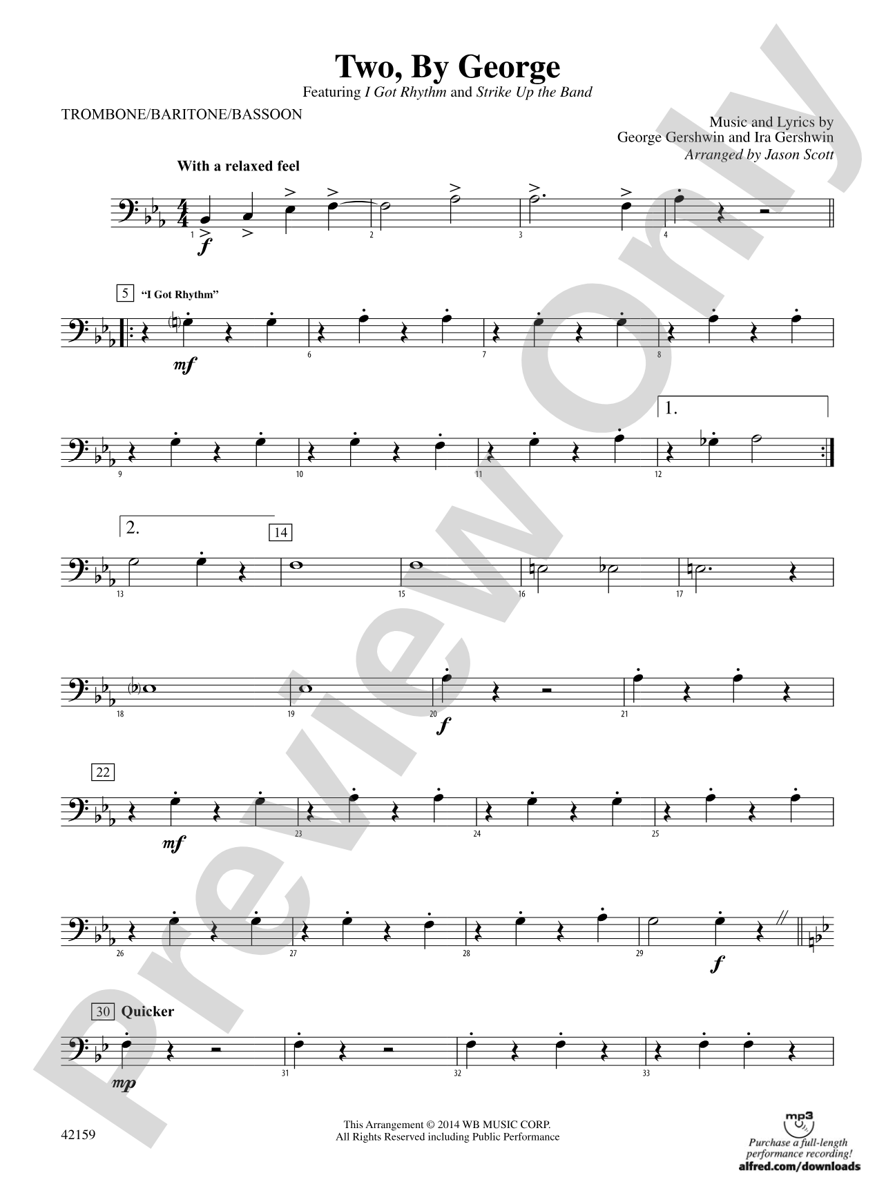 Two, by George: 1st Trombone